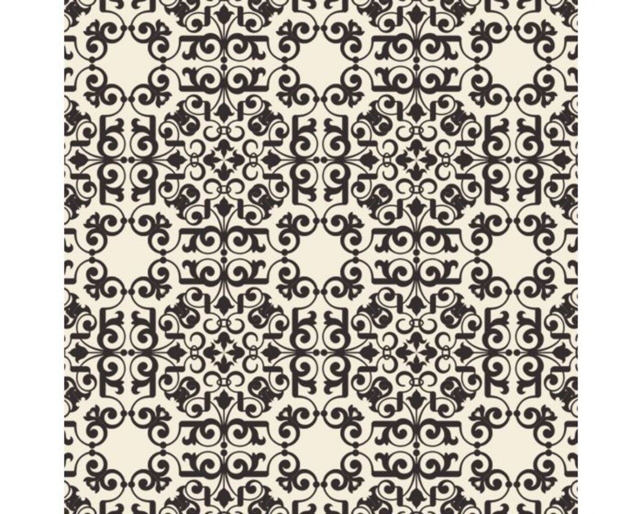 Cream Patterned Tiles Cotton Fabric | By the Yard | Sewing and Crafting | 44 inches wide